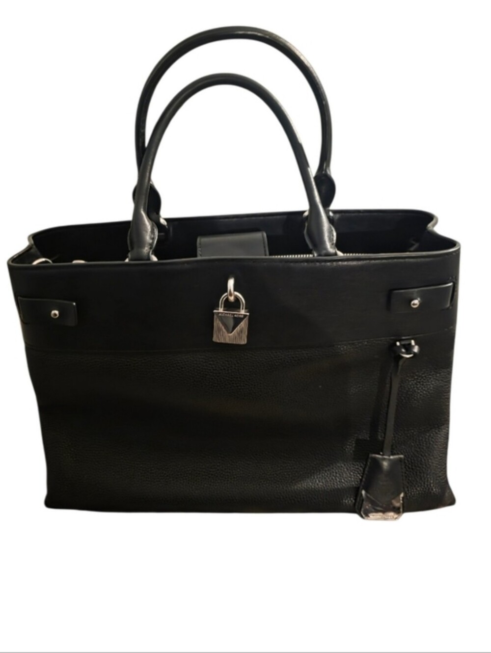 Michael Kors Gramercy Large Black Leather Tote/Satchel With MK Dust Bag